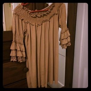 Suede tan tunic dress size small used